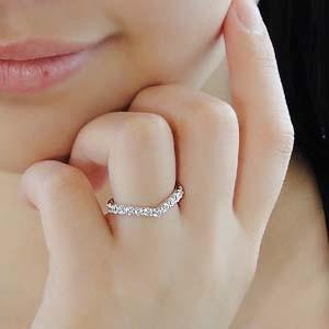 指輪 リング ダイヤモンド レディース V字 0.7ｃｔ プレゼント 誕生日 クリスマス エタニティリング プラチナ950 ハーフエタニティリング | Classic CHESS | 02