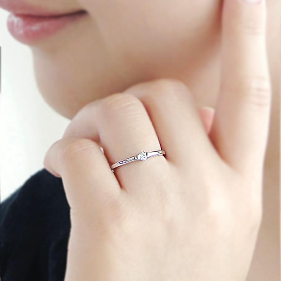 pt900 0.1ct 一粒 ダイヤモンド リング ダイヤモンド 一粒 0.1カラット シンプル 重ね付け ギフト 誕生日 ひと粒 1粒 ダイヤ pt900 おすすめ csr0106の画像