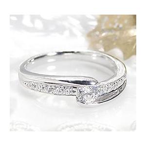 一粒ダイヤモンド ウェーブリング プラチナ 大粒ダイヤ 0.24ct | Classic CHESS