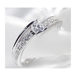 一粒ダイヤモンド ウェーブリング プラチナ 大粒ダイヤ 0.24ct | Classic CHESS | 01