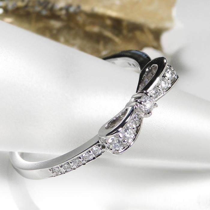 pt900 ダイヤモンド ハッピー リボン リング【0.2ct】指輪 レディース ダイヤモンド リング リボンリング プラチナ pt900 0.2ct ダイヤリング クラシックチェス | Classic CHESS | 01