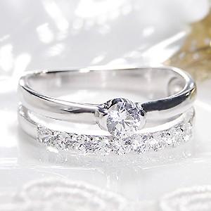 pt900 テンダイヤモンド 2連 リング 0.40ct 送料無料 プラチナ ダイヤモンド ダイヤ エタニティ 1粒 10石 指輪 レディース ジュエリー プレゼント csr0130 | Classic CHESS