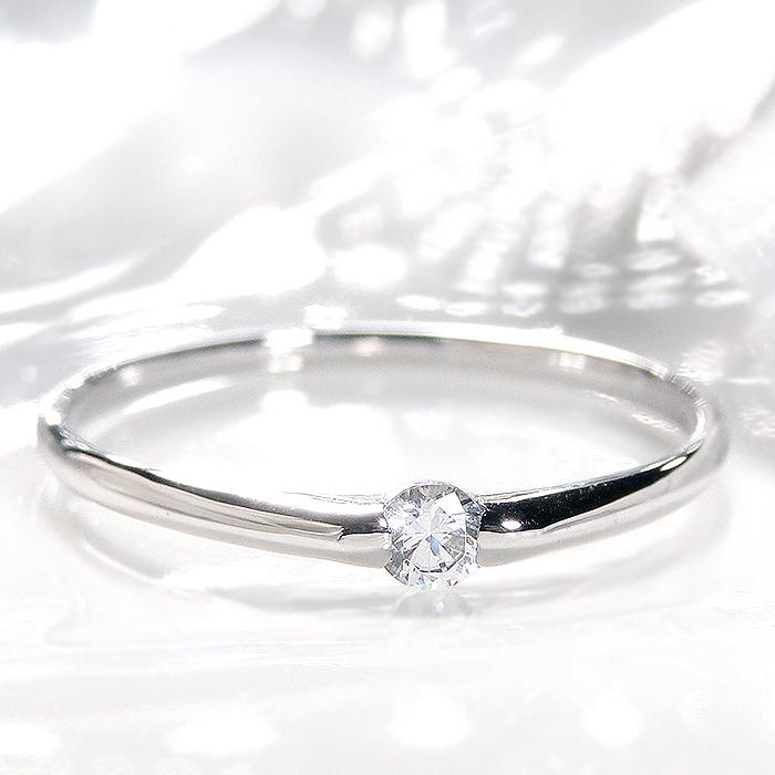 pt900 一粒ダイヤモンド リング 指輪 　0.08ct　ダイヤモンド リング ハードプラチナ使用　プラチナ  指輪の画像