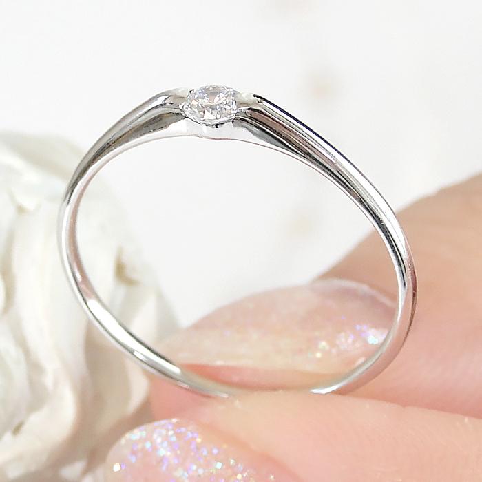 pt900 一粒ダイヤモンド リング 指輪 　0.08ct　ダイヤモンド リング ハードプラチナ使用　プラチナ  指輪の画像