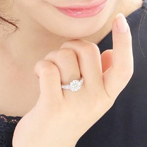 新入荷 ダイヤモンドリング ブラチナ フラワーリング 1.0ctダイヤ 【I2087846151】(73205円)