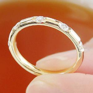 指輪　レディース　ダイヤモンド リング エタニティ　K18YG ドット ゴールド 0.25ct CSR0146-18Yの画像