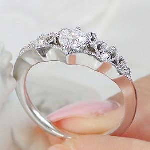 プラチナ ダイヤ ティアラ リング 送料無料 0.33カラット 指輪 ダイヤモンド 王冠 記念日 婚約 プレゼント pt950 SIクラス 0.33ct 上品 ダイア クラシックチェスの画像