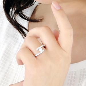 プラチナ　リング　指輪　ダイヤ　ダイヤモンド　SI2 ウェーブ 大粒 0.54ct CSR0213-PTの画像