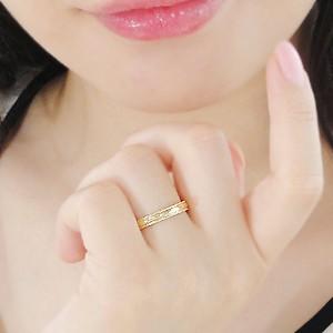 イエローゴールド ゴールド ミル打ち リング 指輪 ミルライン マリッジ ブライダル アンティーク クラシック  K18 YG 送料無料  シンプル 重ねづけ CSR0217-18Y | Classic CHESS | 02