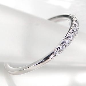 プラチナ エタニティ リング ダイヤモンド pt900 ダイヤ 指輪 送料無料  細身 グラデーション 0.15ct シンプル 重ねづけ ハーフエタ 上品 ダイア CSR0220-ptの画像