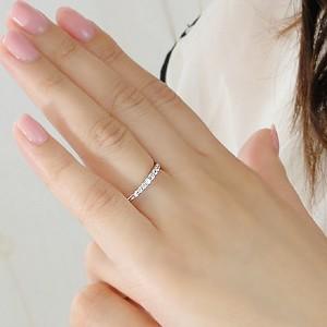 プラチナ エタニティ リング ダイヤモンド pt900 ダイヤ 指輪 送料無料  細身 グラデーション 0.15ct シンプル 重ねづけ ハーフエタ 上品 ダイア CSR0220-ptの画像