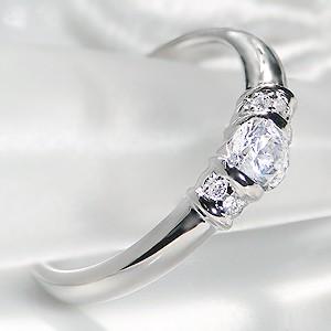 プラチナ ダイヤモンド リング 一粒 0.3カラット 0.3ct ダイヤ 送料無料 指輪 pt950 結婚 婚約 ブライダル エンゲージ 大粒 0.35ctUP SI2 クラシックチェスの画像