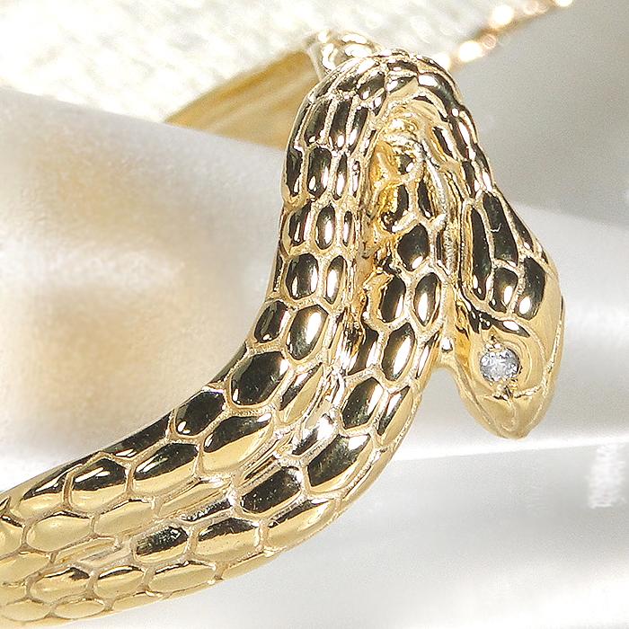 18Kゴールド&ダイヤモンド リング (スネーク) 約12号 18金 リング レディース 指輪 K18 ダイヤモンド ゴールド 蛇 スネーク