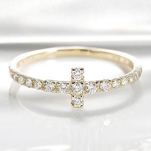 ダイヤモンド リング 指輪 K18YG ゴールド クロス ハーフエタニティ エタニティ Tモチーフ SIクラス  18k 細身 シンプル CSR0233-18Y | Classic CHESS