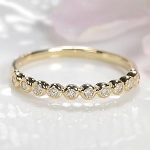 イエローゴールド ダイヤモンド エタニティ リング ダイヤ 送料無料  K18 YG ハーフエタ 0.2ct テンダイヤモンド 10粒 10石 記念日 結婚 18金 CSR0236-18y | Classic CHESS