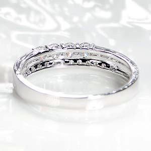ダイヤモンド 0.4カラット リング 送料無料 指輪 結婚 ブライダル 記念日 ダイヤモンド エタニティ 2連 プラチナ pt900 SIクラス シンプル 重ねづけ CSR0253-ptの画像