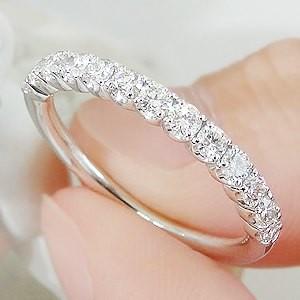 プラチナ 0.5カラット ダイヤモンドエタニティ リング 指輪 プラチナ PT950 0.5ct ダイヤ ハーフエタニティ シンプル 可愛い 重ねづけ CSR0254-pt