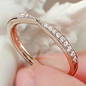 k18PG ダイヤモンドリング　#12 ハーフエタニティ 楽天市場】【ピンキー対応】K18PG 1.0ctダイヤモンド ハーフ