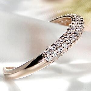 ダイヤ パヴェリング ダイヤ エタニティ ダイヤ ダイア K18PG ピンクゴールド ダイヤモンド パヴェ リング 0.5ct SI-GOOD pave 重ね着け CSR0288-18Pの画像