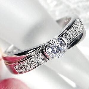 指輪 リング ダイヤモンド プラチナ 0.42ct レディース プレゼント クリスマス 誕生日 ジュエリー プレゼント CSR0292-Ptの画像