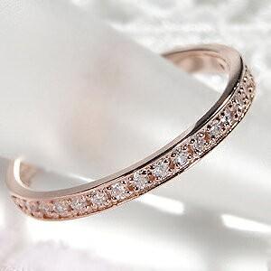 ダイヤモンド リング ハーフエタニティ K18PG  ピンクゴールド  0.15ct 細身 可愛い 人気 ダイヤモンドエタニティ 重ね着け CSR0295-18p | Classic CHESS | 01