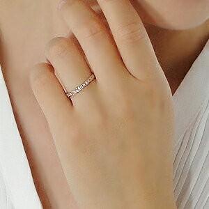 ダイヤモンド リング ハーフエタニティ K18PG  ピンクゴールド  0.15ct 細身 可愛い 人気 ダイヤモンドエタニティ 重ね着け CSR0295-18p | Classic CHESS | 02
