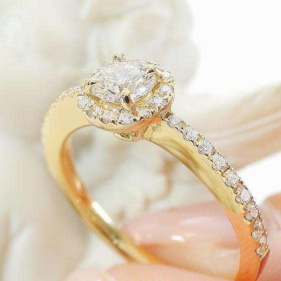 ト*ロ様 18金 YG ダイヤモンド リング K18 YG 0.6ct ダイヤモンド リング 送料無料 指輪 イエローゴールド