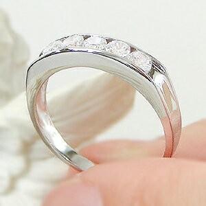 pt950 レール留め ダイヤモンド エタニティ リング 0.5ct プラチナ ダイヤ リング フチあり 指輪 ギフト プレゼント 結婚指輪 ブライダル CSR0312-PTの画像
