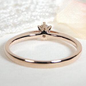 K18PG 0.1ct ハート ＆ キューピッド 一粒 ダイヤモンド リング ピンク ゴールド ダイヤ ダイア 6本爪 ミルククラウン H&C 指輪 レディース CSR0322-18P | Classic CHESS | 05