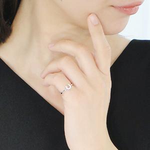 Classic CHESS Pt900 馬蹄 ダイヤモンド ピンキーリング 0.10ct 