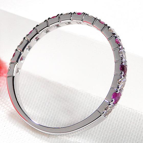 Pt950 ルビー ダイヤモンド エタニティ リング ライトブラウンカラー 特価 大特価 カラーストーン ハーフエタ 7月 4月 誕生石 プラチナ 指輪 CSR0331-Pt | Classic CHESS | 04