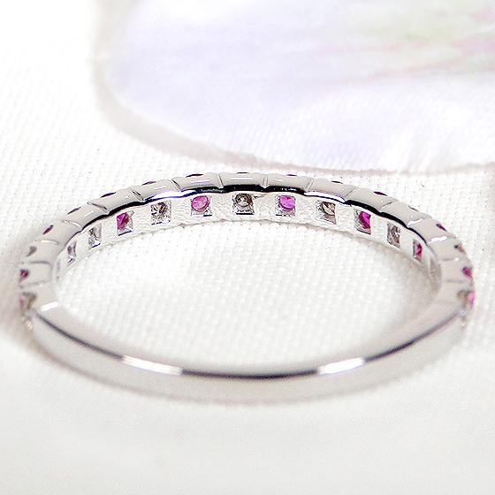 Pt950 ルビー ダイヤモンド エタニティ リング ライトブラウンカラー 特価 大特価 カラーストーン ハーフエタ 7月 4月 誕生石 プラチナ 指輪 CSR0331-Pt | Classic CHESS | 05