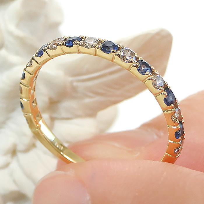 15号❗️s1.85CT✨k18YGフルエタニティサファイアリング 15号