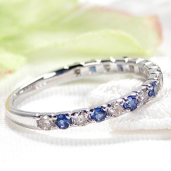 Pt950 サファイア ダイヤモンド エタニティ リング ライトブラウンカラー  カラーストーン 9月 4月 誕生石 プラチナ 指輪 CSR0332-Pt クラシックチェス | Classic CHESS | 03