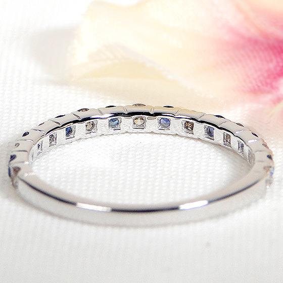 Pt950 サファイア ダイヤモンド エタニティ リング ライトブラウンカラー  カラーストーン 9月 4月 誕生石 プラチナ 指輪 CSR0332-Pt クラシックチェス | Classic CHESS | 05