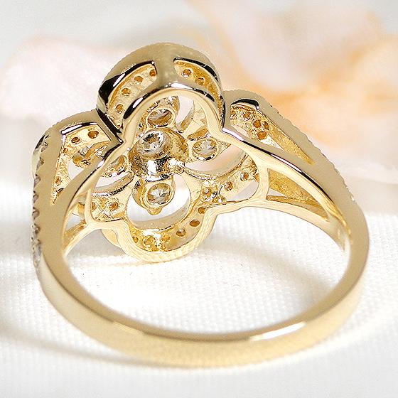 Classic CHESS K18YG 0.7ct ダイヤモンド クローバー リング 四 Classic CHESS K18YG 0.7ct ダイヤモンド クローバー リング 四