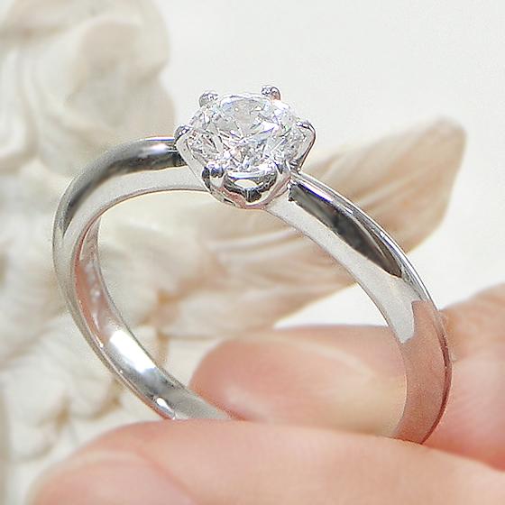 Classic CHESS Pt950 0.5ct ダイヤモンド 一粒石 リング H&C 鑑定書付