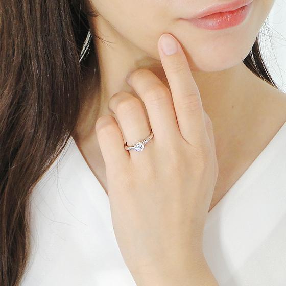 Classic CHESS Pt950 0.5ct ダイヤモンド 一粒石 リング H&C