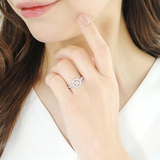 指輪 リング ダイヤモンド プラチナ Pt950 0.47ct ヘイロー 丸 円 0.2カラット 丸 上品 人気 エレガント 可愛い ギフト PT csr0344-pt | Classic CHESS | 02