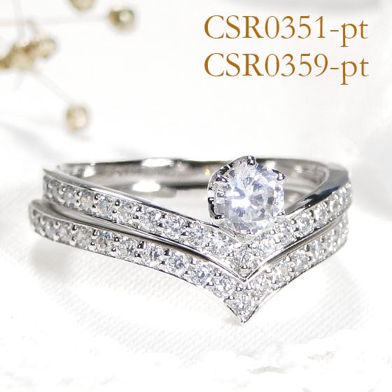 Pt950 ダイヤモンド V字 中石 0.3ct リング 0.55ct リング 送料無料 人気 0.3カラット プラチナ 結婚 婚約 指輪 ウェーブ v V 一粒 1粒 CSR0351-ptの画像