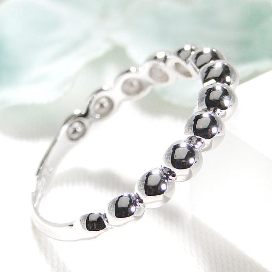 pt950 プラチナ 地金 ドットリング  無垢  ゴールド 玉 ドット ミラーボール ボール  ドットリング  クラシックチェス 上品 重ね付け CSR0360-PT | Classic CHESS | 01