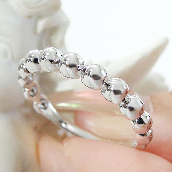 pt950 プラチナ 地金 ドットリング  無垢  ゴールド 玉 ドット ミラーボール ボール  ドットリング  クラシックチェス 上品 重ね付け CSR0360-PT | Classic CHESS | 03