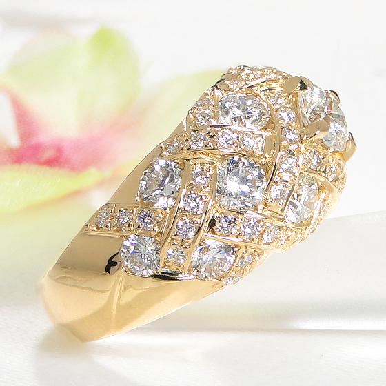 K18YG ダイヤモンド リング Gカラー VS2 VG 2.9ct 送料無料 保証書 ダイヤ 人気 イエロー ゴールド 2.9カラット 指輪 レディース ジュエリー ダイア CSR0364-18Y | Classic CHESS | 01