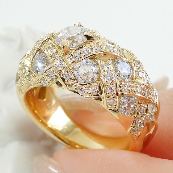 K18YG ダイヤモンド リング Gカラー VS2 VG 2.9ct 送料無料 保証書 ダイヤ 人気 イエロー ゴールド 2.9カラット 指輪 レディース ジュエリー ダイア CSR0364-18Y | Classic CHESS | 03