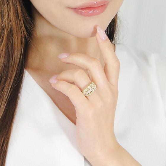 K18YG ダイヤモンド デザイン リング 0.36ct 送料無料 ダイヤ 人気  