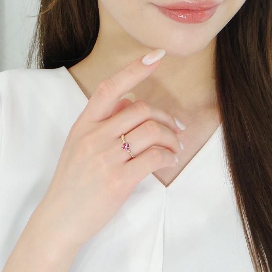 Classic CHESS 指輪 リング フラワー クローバー ルビー