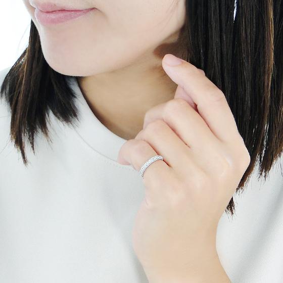 パヴェピンキーリング5号 K18 ピンキーリング 5号 ダイヤモンド