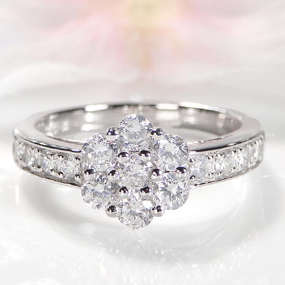 18金ダイヤフラワーリング Classic CHESS（クラシックチェス） Pt950 K18YG 1.12ct ダイヤモンド