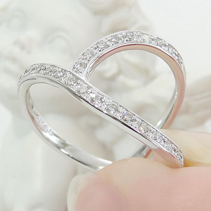 Pt950 K18PG ダイヤモンド デザインリング 0.3ct 送料無料 ダイヤ プラチナ ダイアモンド ピンクゴールド デザインリング ダイア 人気 指輪 Pt950 CSR0390の画像