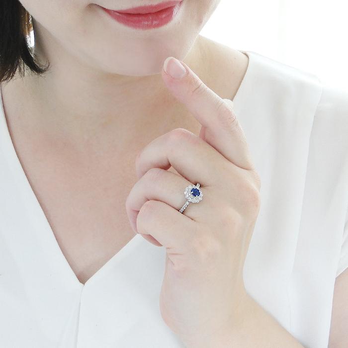 Pt950 K18YG サファイア ダイヤ リング 送料無料 ダイヤ プラチナ ゴールド ダイアモンド サファイヤ フラワー 花  クラシックチェス ゴールド 指輪 CSR0399 | Classic CHESS | 02